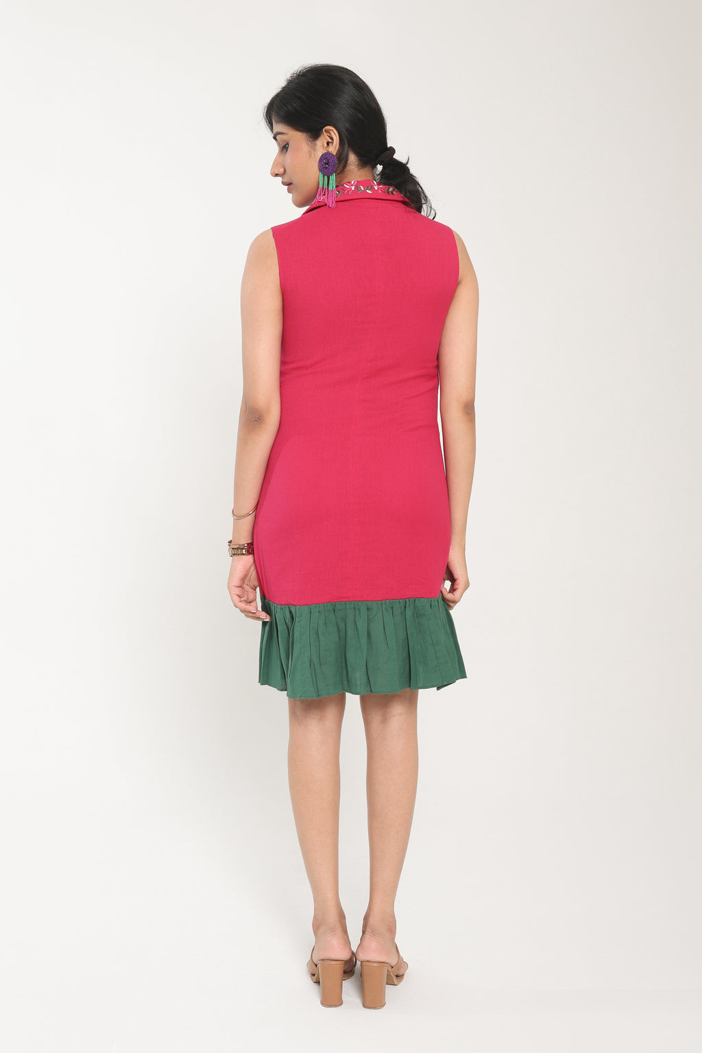 Kaira - Embroidered Chic Collared Short Dress