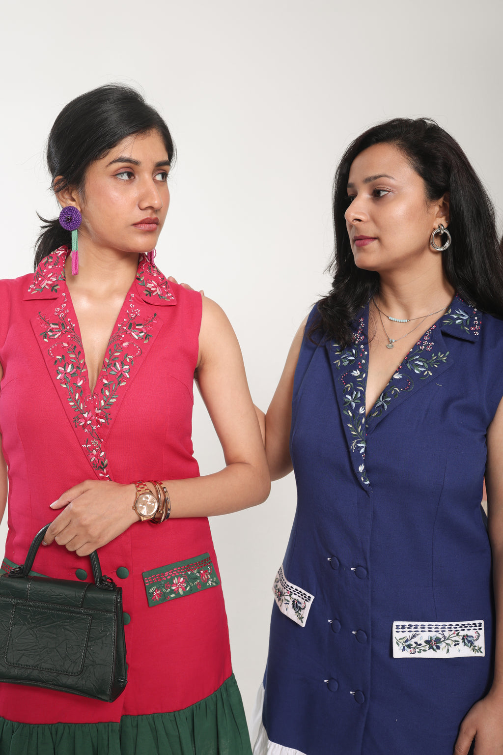 Kaira - Embroidered Chic Collared Short Dress