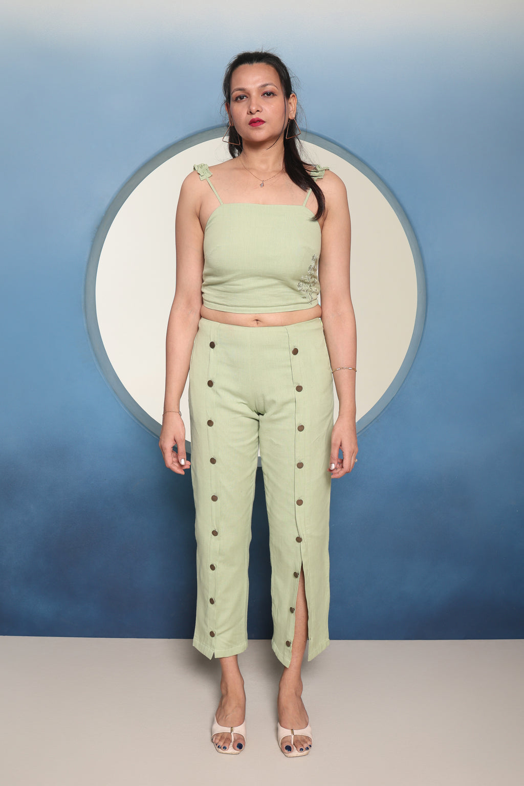 Aabha - Button-Down Single Tone Co-ord Set
