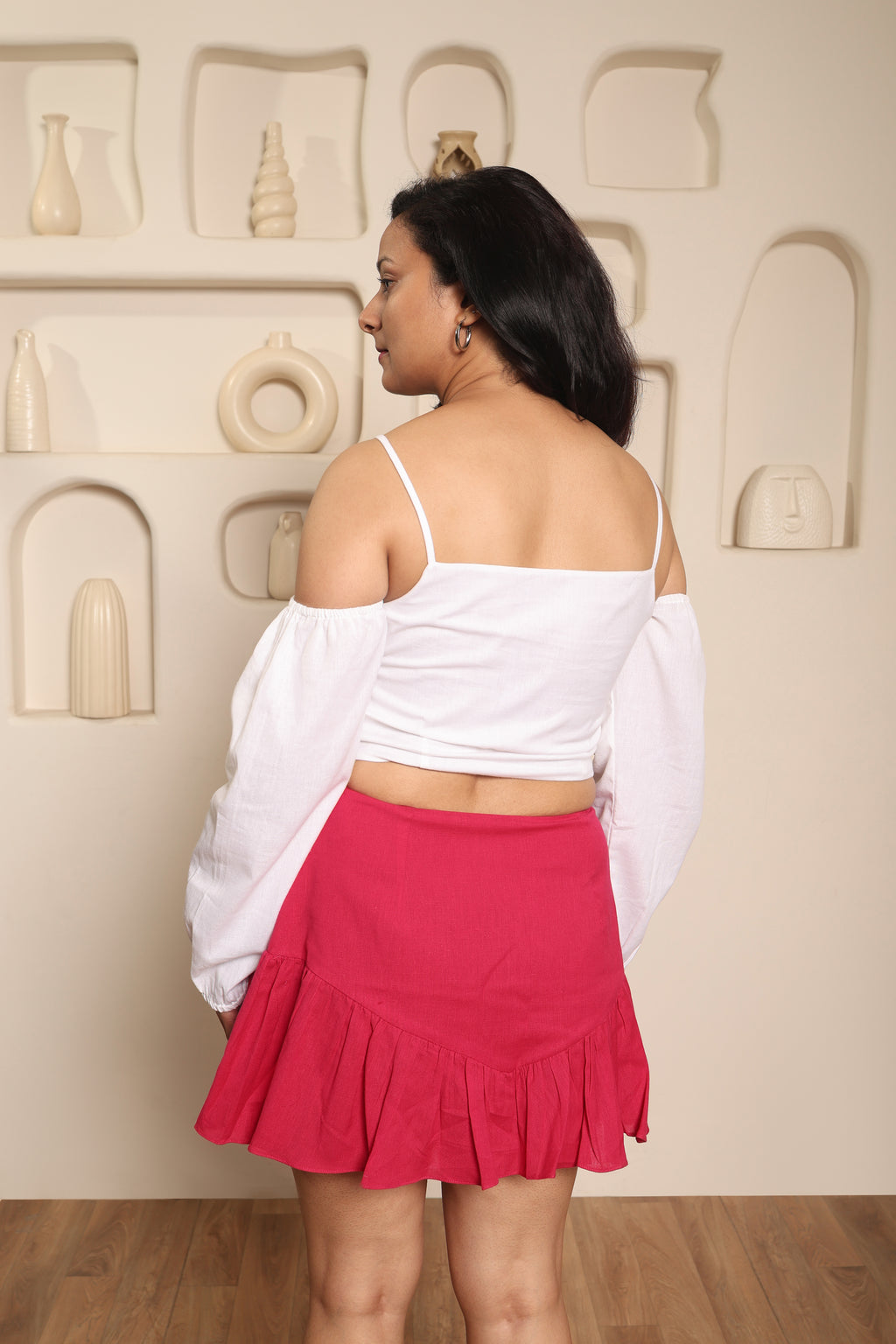 Nivya - Cold Shoulder Top and Skirt Set