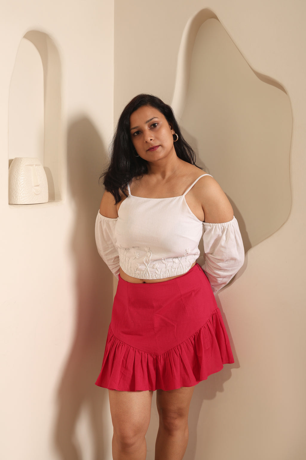 Nivya - Cold Shoulder Top and Skirt Set