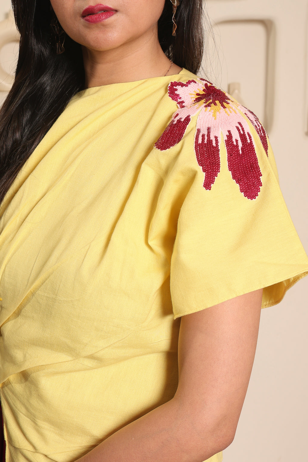 Aahana - Pink & Yellow Contrast Co-ord Set