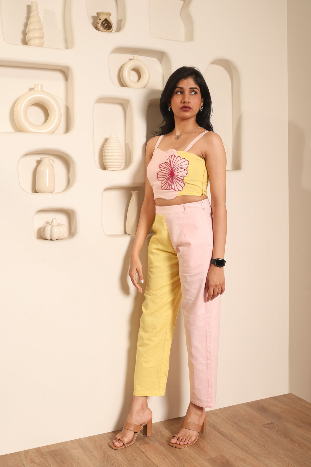 Lavanya - Pink & Yellow Fusion Co-ord Set