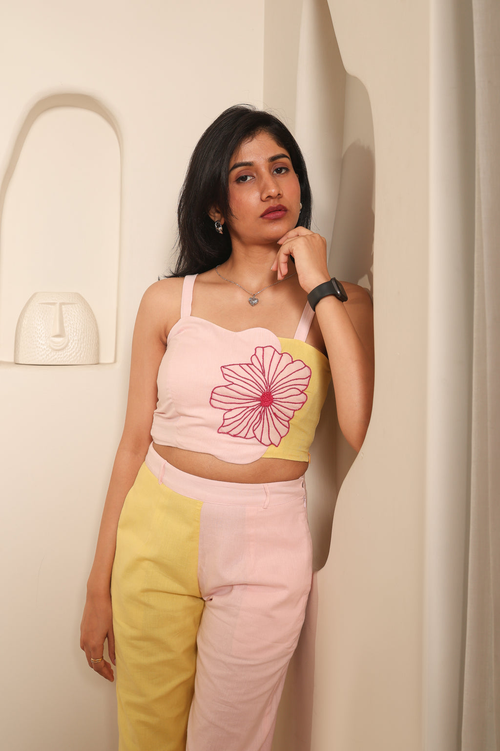 Lavanya - Pink & Yellow Fusion Co-ord Set